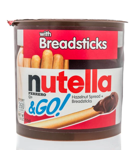 Winneconne Juli 2018 Paket Nutella Dengan Breadksticks Untuk Dinikmati Pada — Stok Foto