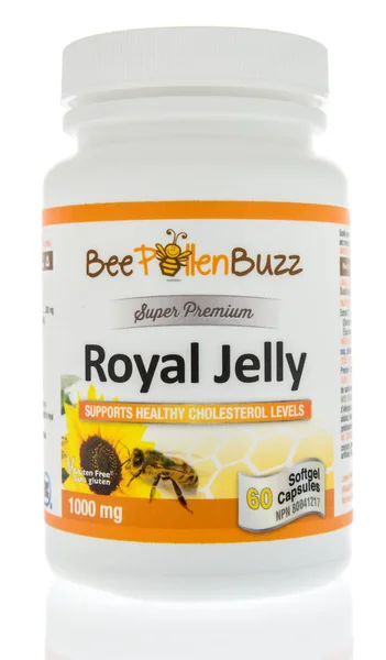 Winneconne Juli 2018 Flaska Bee Pollen Buzz Royal Jelly Isolerad — Stockfoto