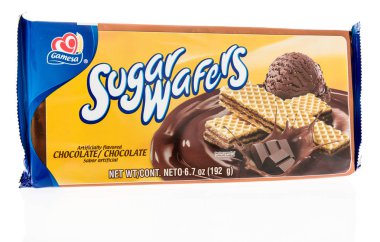 Winneconne, Wi - 25 Temmuz 2018 - Gamesa şeker çikolata krema paketi gofret izole bir arka plan üzerinde dolu.