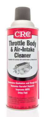 Winneconne, WI - 30 July 2018: A can of CRC throttle body and air-intake cleaner on an isolated background clipart