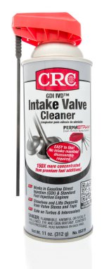 Winneconne, WI - 30 July 2018: A can of CRC intake valve cleaner on an isolated background clipart