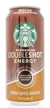 Winneconne, Wi - 13 Ağustos 2018: Starbucks doublshot enerji bir kutu içecek mocha lezzet izole bir arka plan üzerinde