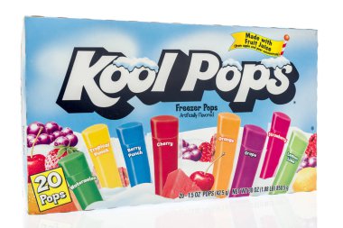 Winneconne, Wi - 23 Ağustos 2018: Kool çıkar dondurucu bir paket izole bir arka plan üzerine çıkar