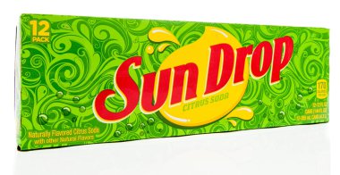Winneconne, Wi - 2 Eylül 2018: güneş damla narenciye soda pop izole bir arka plan üzerinde A 12 paket