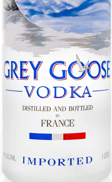 Česká Srpna 2018 Close Shot Grey Goose Vodka Izolované Pozadí — Stock fotografie