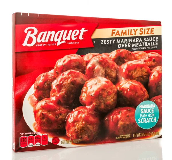 Winneconne September 2018 Låda Med Bankett Zesty Marinara Sås Över — Stockfoto