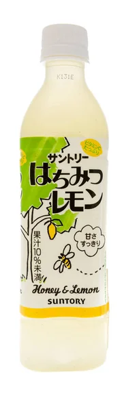 Winneconne September 2018 Bottle Suntory Honey Lemon Soft Drink Japan — Stock Photo, Image