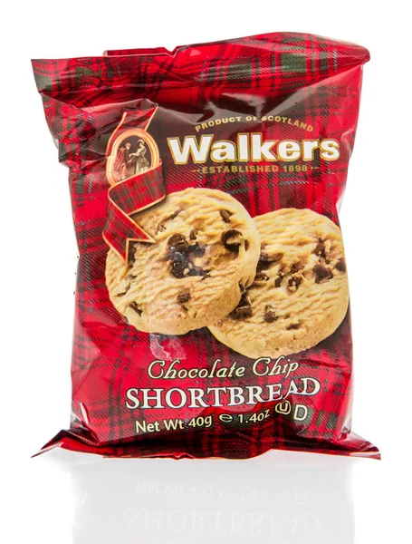 Winneconne Setembro 2018 Pacote Walkers Chocolate Chip Shortbread Cookeis Escócia — Fotografia de Stock