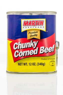 Winneconne, Wi - 7 Ekim 2018: A olabilir Martin tıknaz salamura et izole bir arka plan üzerinde