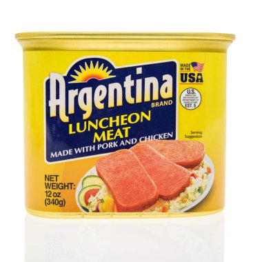 Winneconne, Wi - 7 Ekim 2018: A olabilir Arjantin öğle yemeği et izole bir arka plan üzerinde