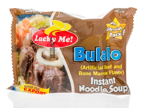Winneconne Oktober 2018 Een Pakket Van Lucky Bulalo Noedels Een — Stockfoto
