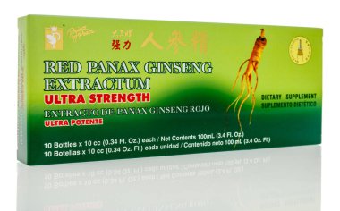 Winneconne, Wi - 25 Ekim 2018: Prens barış kırmızı panax ginseng içki izole bir arka plan üzerinde bir paket.