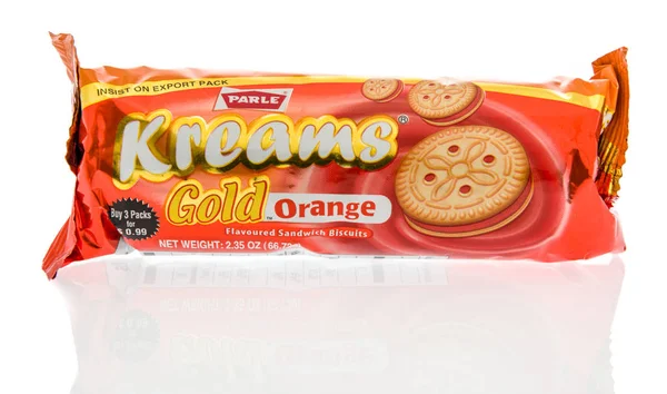 Česká Října 2018 Balík Parle Kreams Zlaté Oranžové Cookies Indie — Stock fotografie