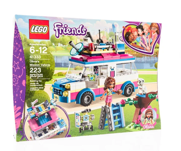 Winneconne Noviembre 2018 Paquete Vehículos Misión Lego Friends Olivia Sobre —  Fotos de Stock