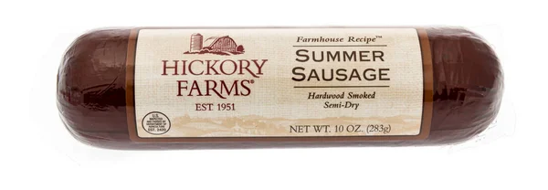 Winneconne Listopada 2018 Pakiet Hickory Gospodarstw Kiełbasy Białym Tle — Zdjęcie stockowe