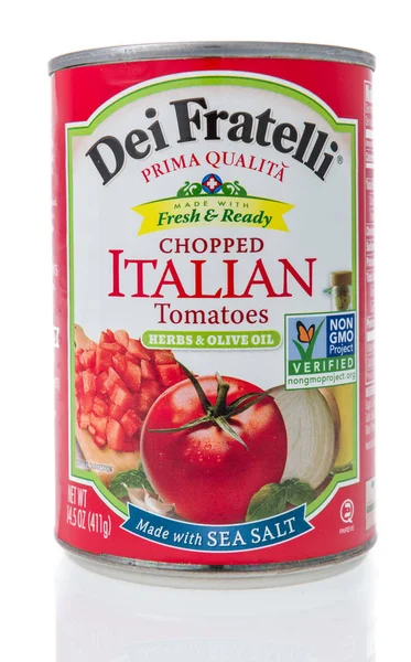 Winneconne November 2018 Eine Dose Dei Fratelli Gehackte Italienische Tomaten — Stockfoto