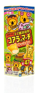 Winneconne, Wi - 25 Kasım 2018: Güney Kore'den Lotte Koala'nın hayvan creackers izole bir arka plan üzerinde bir paket.