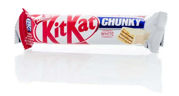 Winneconne Dezembro 2018 Pacote Nestlé Kitkat Chocolate Branco Barra Chocolate — Fotografia de Stock