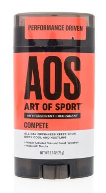 Winneconne, Wi - 21 Aralık 2018: deodorant spor antiperspirant deodorant izole bir arka plan üzerinde Aos sanat tarafından bir parça.