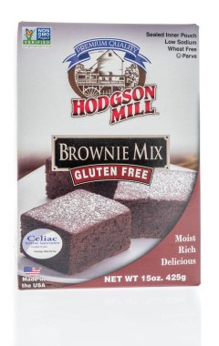 Winneconne, Wi - 30 Aralık 2018: izole bir arka plan üzerinde ücretsiz gluten olduğunu Hodgson değirmen kek karışımı bir paket.