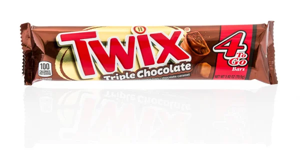 Winneconne Stycznia 2019 Pakiet Twix Potrójne Cukierki Czekoladowe Bar Białym — Zdjęcie stockowe