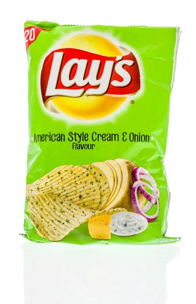 Winneconne January 2019 Bag Lays American Sytle Cream Onion Flavor — Stock Photo, Image