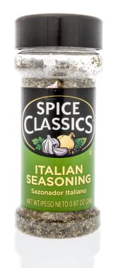 Winneconne, Wi - 23 Ocak 2019: baharat klasik İtalyan baharat izole bir arka plan üzerine bir şişe