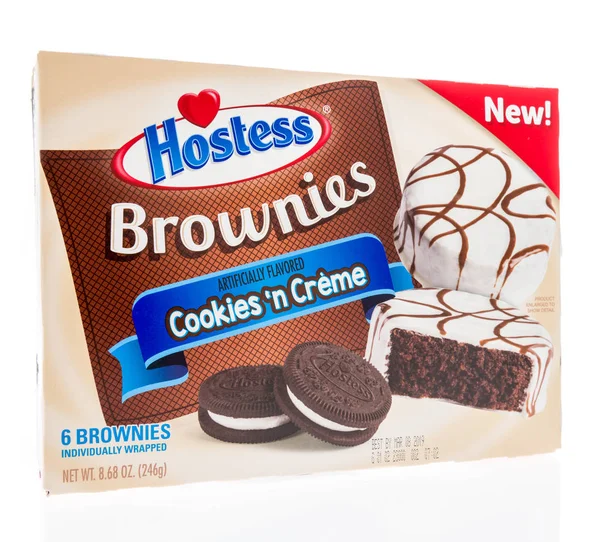 Winneconne Gennaio 2019 Pacchetto Brownies Cookie Hostess Creme Uno Sfondo — Foto Stock
