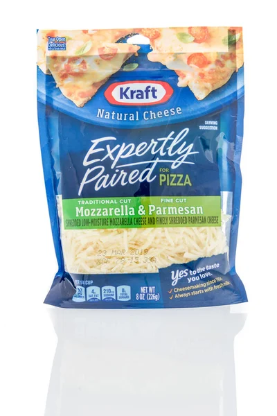 Winneconne Января 2019 Пакет Kraft Натуральный Сыр Паре Пиццы Моцареллой — стоковое фото