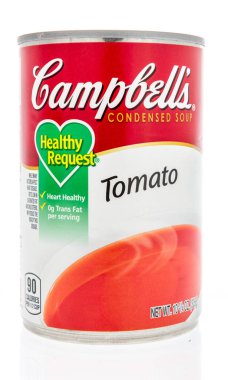 Winneconne, Wi - 2 Şubat 2019: A olabilir Campbell'lar sağlıklı istek çorba domates izole bir arka plan üzerinde