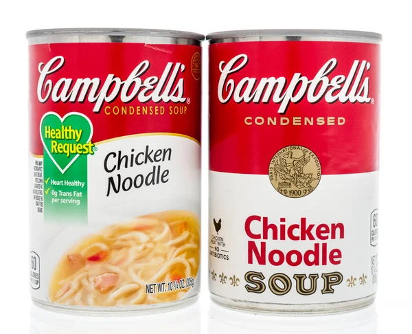 Winneconne 2019 Február Campbells Egészséges Kérelem Csirke Noodle Egy Elszigetelt — Stock Fotó