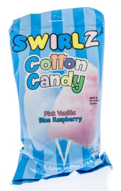 Winneconne, Wi - 8 Şubat 2019: Swirlz pamuk şeker izole bir arka plan üzerinde bir paket