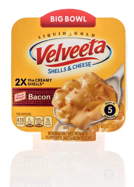 Winneconne Julho 2020 Pacote Velveeta Grande Tigela Conchas Ouro Líquido — Fotografia de Stock