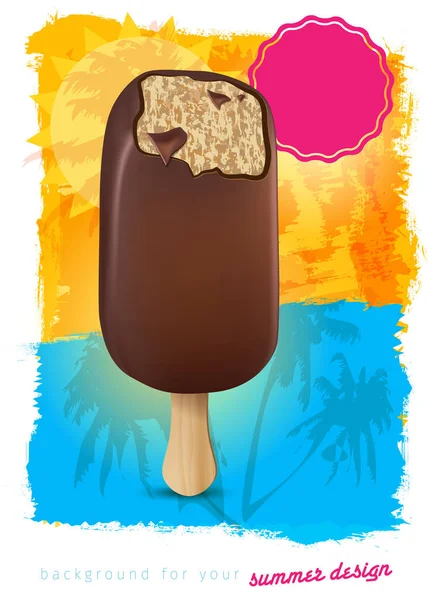 Csípős Csokoládé Jégkrém Nyári Absztrakt Háttér Vektor Illusztráció — Stock Vector
