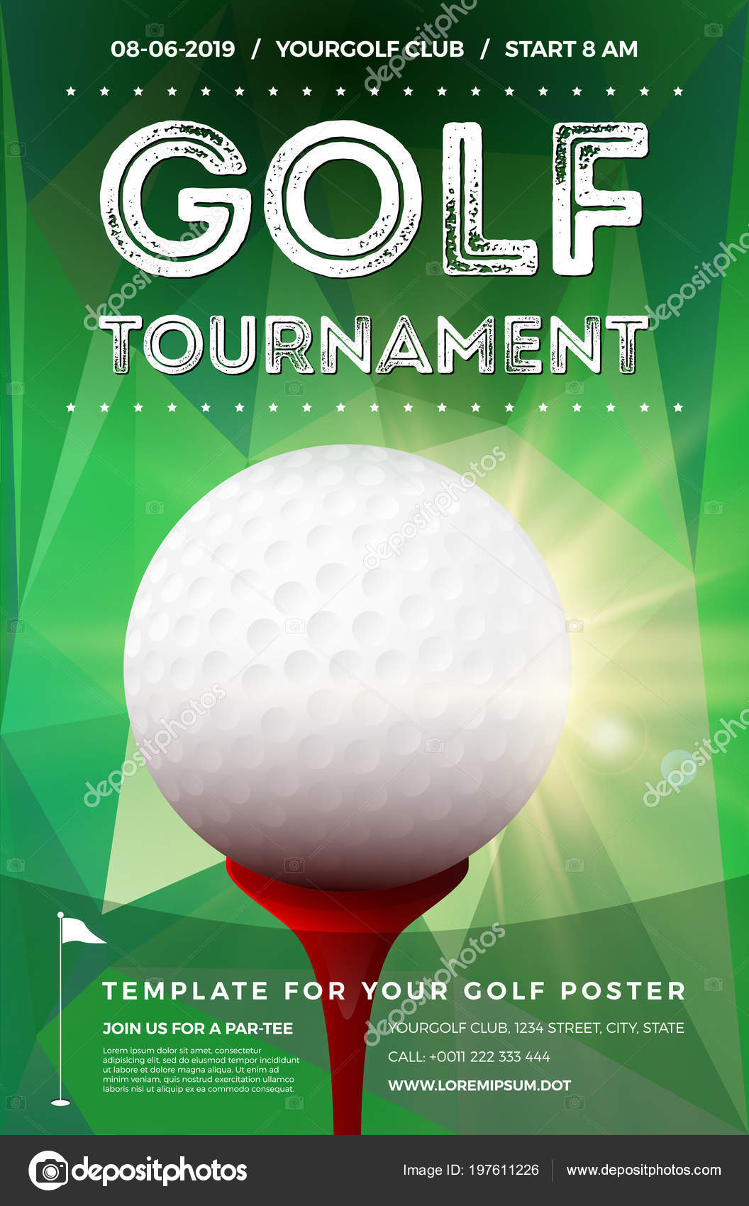 Free Vector  Golf tournament flyer in realistic style