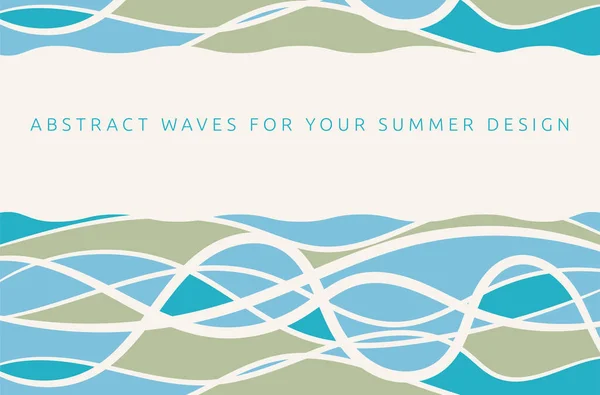 Абстрактний Літній Фон Хвилями Місцем Копіювання Вашого Тексту Векторні Ілюстрації — стоковий вектор