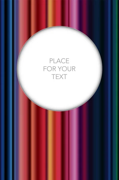 Abstrakt Fargerik Bakgrunn Bølgete Tekstiler Med Hvit Sirkel Til Tekst – stockvektor