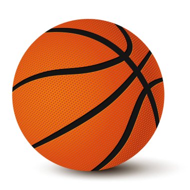 Beyaz arka plan üzerinde - vektör illüstrasyon izole gölge ile basketbol topu