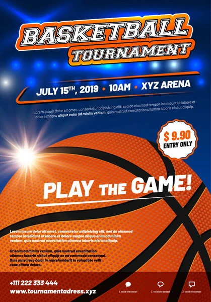 Modern basketbol poster şablonu ayrı katman-vektör çizim içine örnek metin