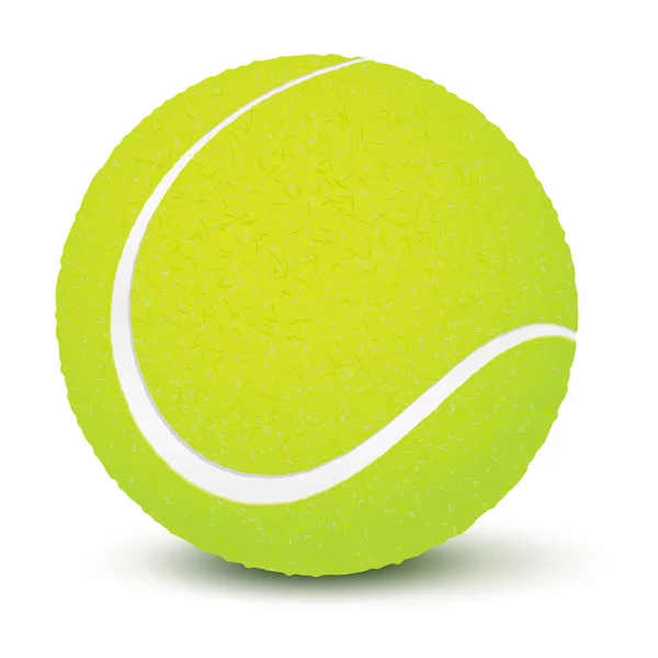 Realistischer Tennisball Mit Schatten Auf Weißem Hintergrund Vektor Illustration — Stockvektor