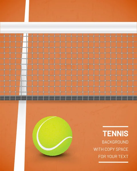 Tennishintergrund Mit Spielplatz Netz Und Weißer Linie Kopieren Sie Platz — Stockvektor