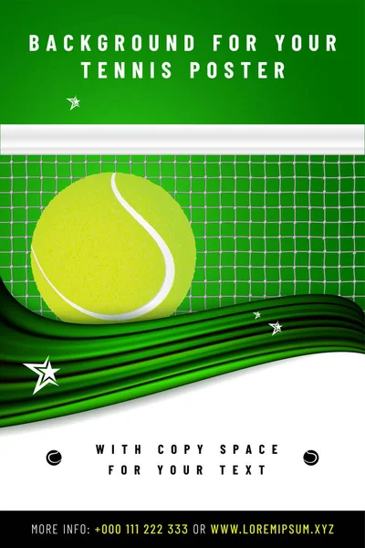 Tennis Hintergrundvorlage Mit Beispieltext Separater Ebene Vektorillustration — Stockvektor