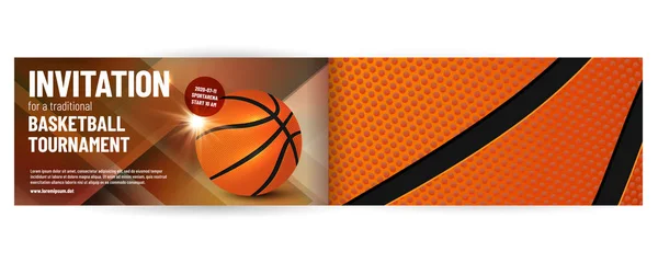 Einladungsvorlage Für Basketballturniere Mit Beispieltext Separater Ebenen Vektor Illustration — Stockvektor