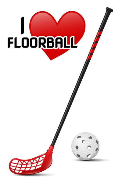 Equipamento Floorball Ilustração Vetorial Realista Bola Vara Fundo Branco Símbolo —  Vetores de Stock