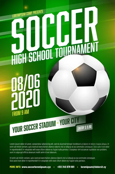 Futbol Turnuvası poster şablonu ayrı katman - vektör çizim içine topu, çim ve örnek metin