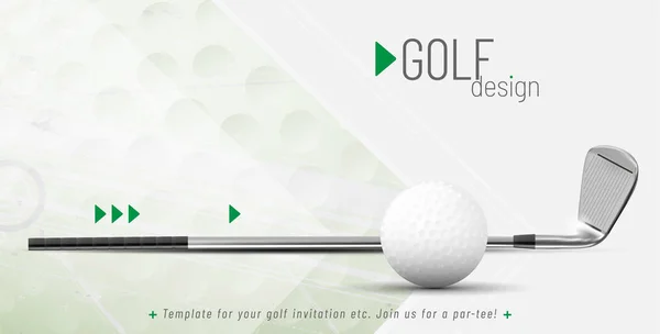 Örnek metin ayrı katmanda - vektör çizim ile golf tasarım şablonu