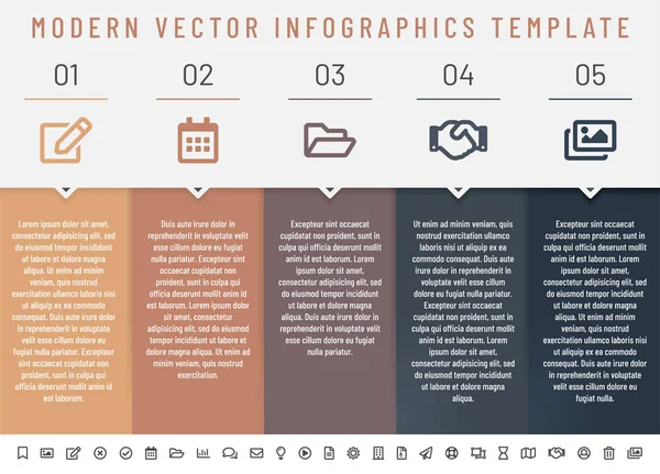 Modern Design Template Infographics Set Icons All Elements Sample Text — Stock Vector