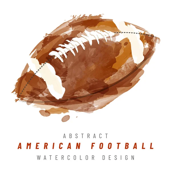 Fotbal American Izolat Fundal Alb Ilustrație Vectorială Acuarelă Desenată Manual — Vector de stoc