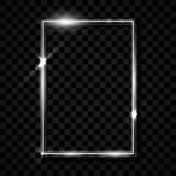 Cadre transparent brillant argenté avec place pour votre texte — Image vectorielle