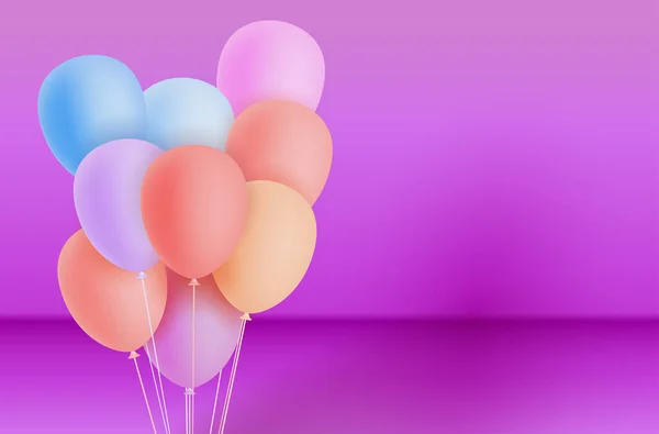 Sfondo rosa e palloncini d'aria - invito alla festa — Vettoriale Stock